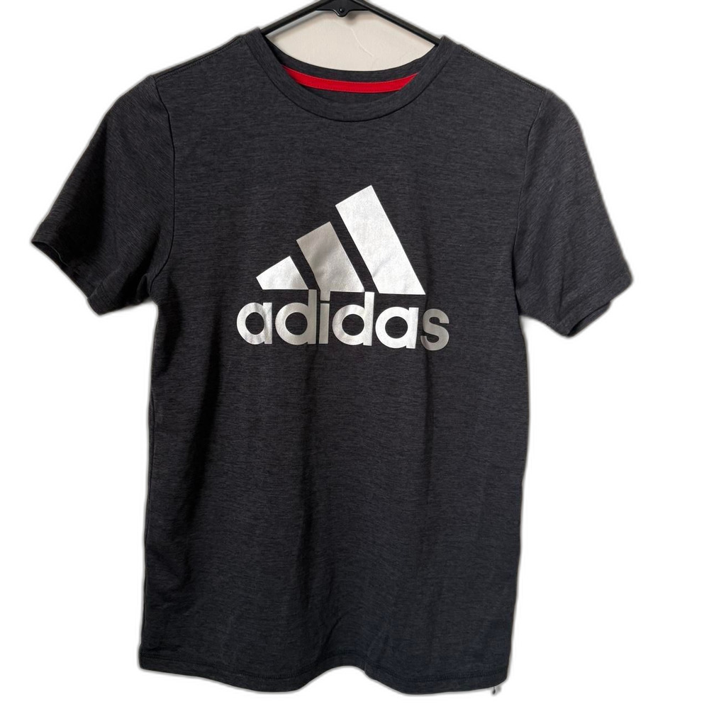 Youth Like New Adidas Grey and Black T-shirt Size Medium